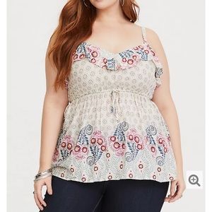 Torrid Floral Ruffled Challis Camisole Sz 2X